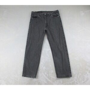 VINTAGE Levi's 505 Pants Mens 36 Gray Denim Jeans Straight Pockets HEMMED 36X30*